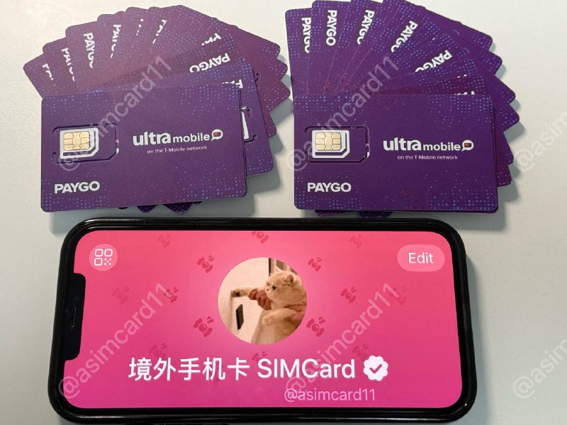 🇺🇸美国UltraMobilePayGo 3$余额 包邮 ¥158月租：3$月租，无漫游流量套餐Wi-Ficalling资费：  收短信：免费  发短信：免费  打电话：0.25$/分钟  接电话：免费  用流量：不可使用中国大陆漫游资费（中国移动）：  收短信：0.1$/条  发短信：0.25$/条  打电话：3.59$/分钟  接电话：3.59$/分钟  用流量：不可使用使用信息：无需实名 每月交月租保号 支持💰💰💰充值话费  官网： ultramobile.com  App：  Ultra Mobile获取手机号方式：插卡激活后短信💡卡激活+转eSIM稳定不封方案1:使用尽可能干净的美国（最好是家宽）IP打开 