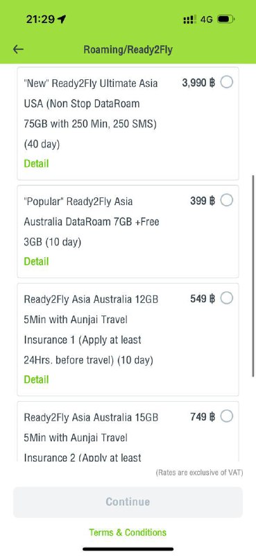 泰国Ais无需购买Sim2Fly卡仅绿卡即可开通国际漫游数据套餐图1:正常访问ChatGPT图2:Speedtest速度图3、4:App套餐页面套餐类型：427泰铢10天7G、2129泰铢20天30G+100分钟国际通话+100条国际短信泰国Ais无需购买Sim2Fly卡仅绿卡即可开通国际漫游数据套餐图1:正常访问ChatGPT图2:Speedtest速度图3、4:App套餐页面套餐类型：427泰铢10天7G、2129泰铢20天30G+100分钟国际通话+100条国际短信