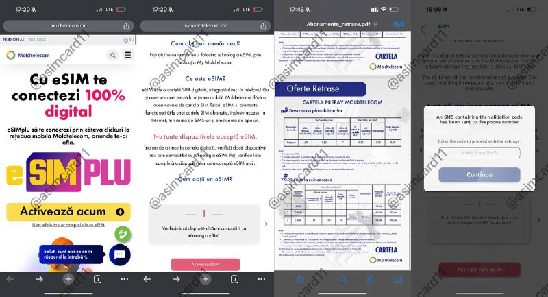 🇲🇩摩尔多瓦Moldtelecom Prepaid eSIM摩尔多瓦共和国是位于东欧的内陆国家，目前暂不属于欧盟成员国Moldtelecom于1993年4月创立，距今31年，其在摩尔多瓦的固话份额占据高达89%，移动电话份额占据9%开通方式：开卡费用为40摩尔多瓦列伊，约合16.3元人民币，付款支持Visa/Mastercard/Apple Pay/Google Pay，无需实名1️⃣访问 