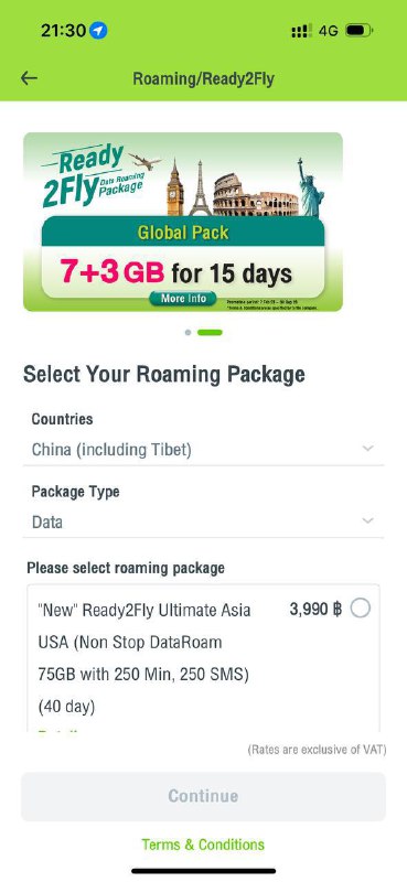 泰国Ais无需购买Sim2Fly卡仅绿卡即可开通国际漫游数据套餐图1:正常访问ChatGPT图2:Speedtest速度图3、4:App套餐页面套餐类型：427泰铢10天7G、2129泰铢20天30G+100分钟国际通话+100条国际短信泰国Ais无需购买Sim2Fly卡仅绿卡即可开通国际漫游数据套餐图1:正常访问ChatGPT图2:Speedtest速度图3、4:App套餐页面套餐类型：427泰铢10天7G、2129泰铢20天30G+100分钟国际通话+100条国际短信