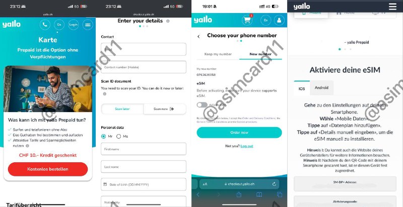 🇨🇭瑞士Yallo Prepaid eSIM2024.6.7 更新eSIM封车不支持中国大陆护照实名Yallo是瑞士第二大运营商Sunrise的MVNO（移动虚拟运营商），Sunrise是一家位于苏黎世的电讯提供商，由2000年创立，拥有瑞士超35%的用户开通方式：开卡费用为0元，卡内赠送10CHF余额，可保号至少10年1️⃣访问 
